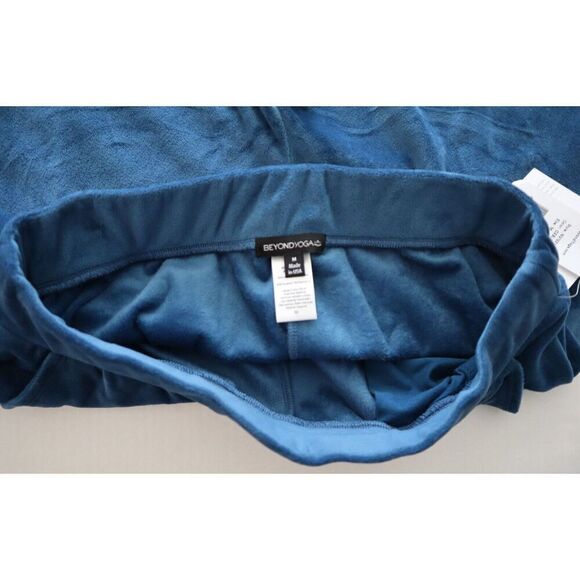 Beyond Yoga NV1221 Women's Sz M Celestial Blue Velvet Elevate Long Pants - Picture 3 of 10